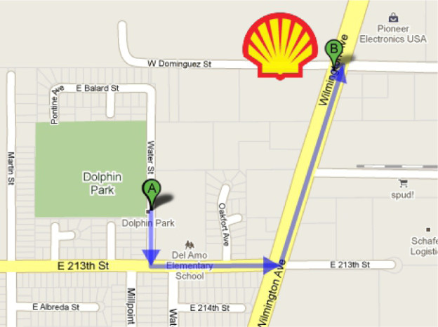 driving directions to shell station near me